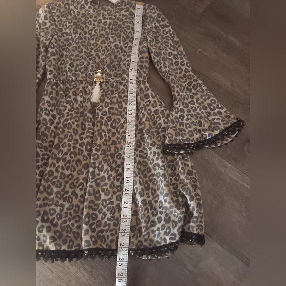Bonnie Jean animal print girls dress size 6x/7 with matching necklace - Picture 6 of 6